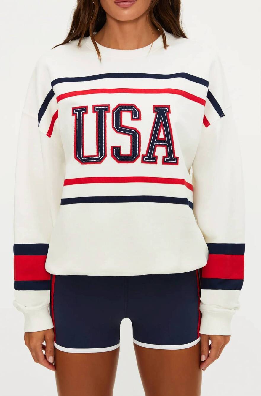 NEW BEACH RIOT devyn oversized sweatshirt in firework colorblock